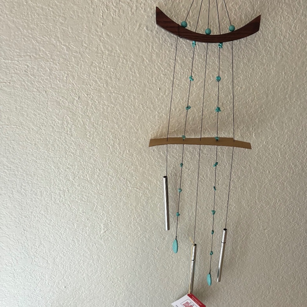 Woodstock Chi Energy Chime Small Turquoise Windchime NIB